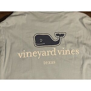 Vineyard Mens Long Sleeve Light, Blue Texas Edition‎ Crewneck Shirt Large